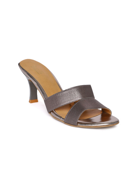 

Inc 5 Women Gunmetal-Toned Solid Heels, Metallic