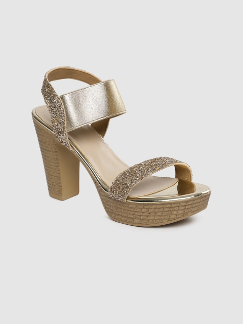 

Inc 5 Women Gold-Toned Solid Sandals