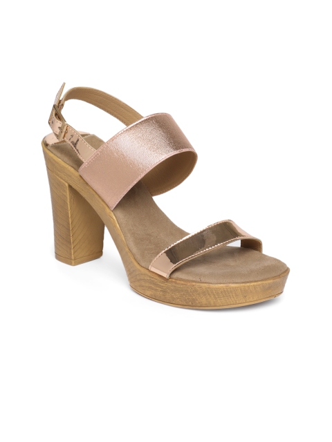 

Inc 5 Women Rose Gold Solid Sandals