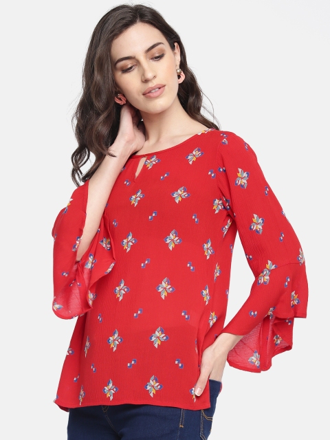 

Global Desi Women Red Printed Regular Top