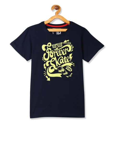 

Flying Machine Boys Black and Yellow Printed Polo Collar T-shirt