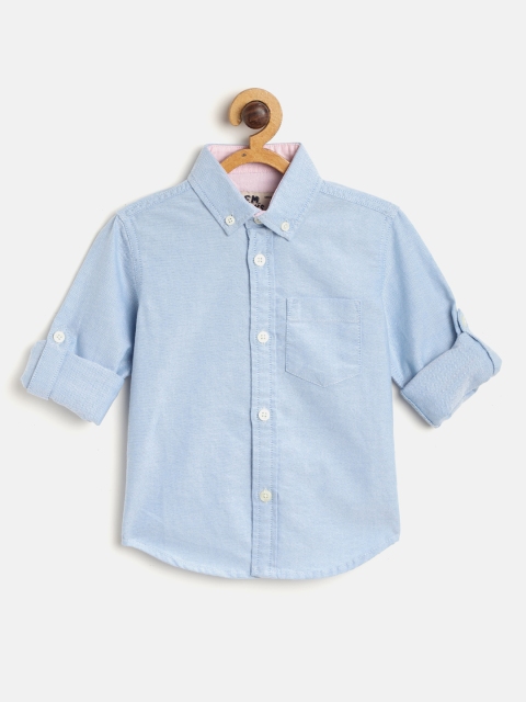 

Flying Machine Boys Blue Regular Fit Solid Casual Shirt