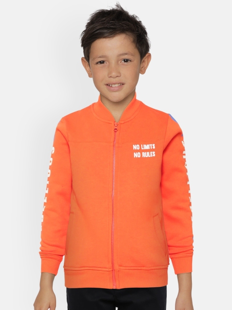 Boys Orange Solid Sweatshirt