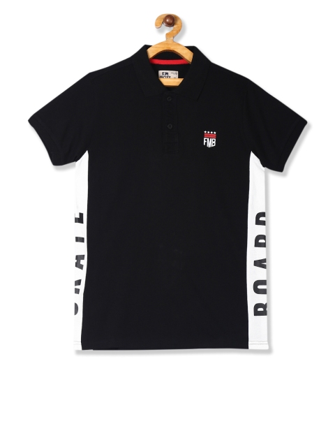 

Flying Machine Boys Black Solid Polo Collar T-shirt