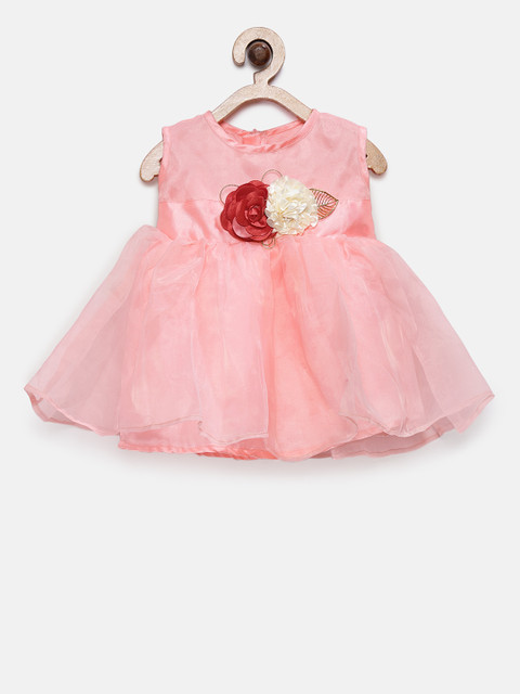 

Barbie by Many Frocks & Girls Peach-Coloured Fit and Flare Dress