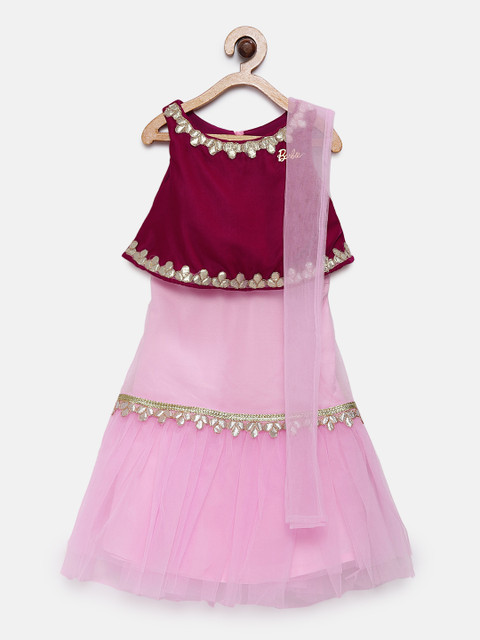 

Barbie by Many Frocks & Girls Pink Fit and Flare Dress