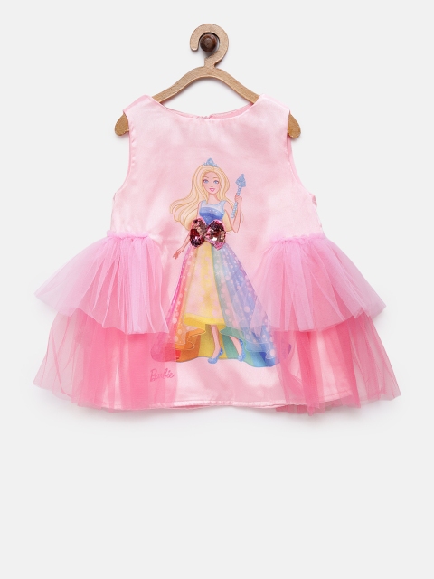 

Barbie by Many Frocks & Girls Pink Fit and Flare Dress
