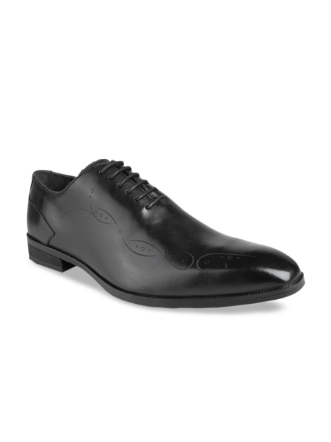 

TONI ROSSI Men Black Leather Formal Oxfords