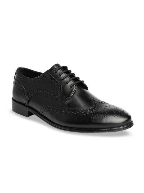 

TONI ROSSI Men Black Leather Party Brogues
