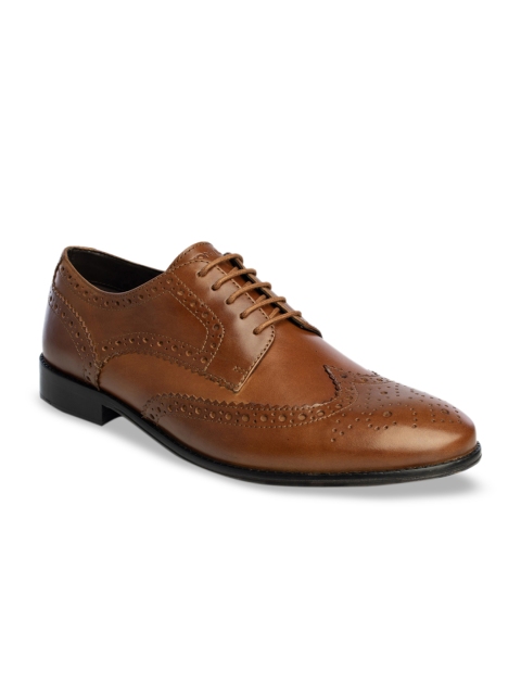 

TONI ROSSI Men Tan Brown Leather Formal Brogues