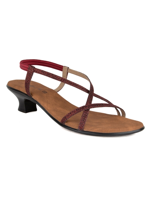 

SOLES Women Maroon Textured Heels