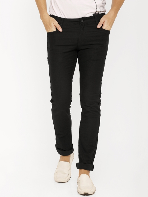 

Rex Straut Jeans Men Black Slim Fit Solid Regular Trousers