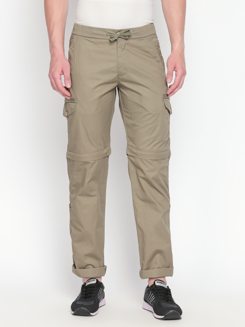 

beevee Men Beige Regular Fit Solid Cargos