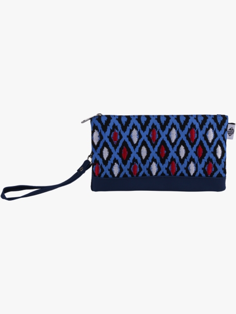 

Pick Pocket Blue & Red Embroidered Clutch