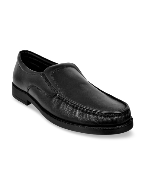 

Allen Cooper Men Black Leather Formal Slip-Ons