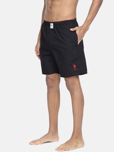 

U.S. Polo Assn. Men Black Solid Pure Cotton Boxers Y9I108-002-PL