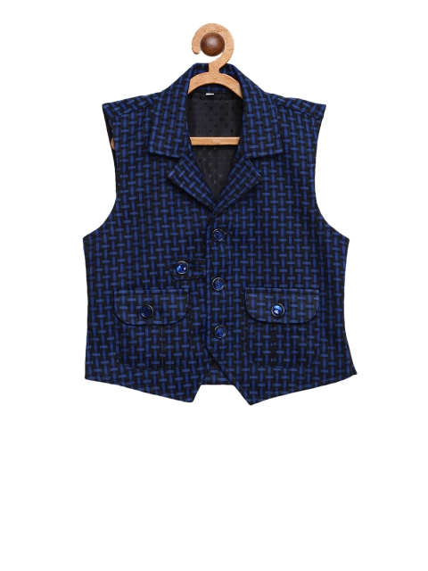 

Kidling Boys Blue & Black Checked Woven Waistcoat