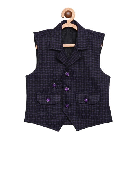 

Kidling Boys Purple & Black Checked Woven Waistcoat