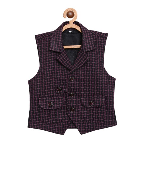 

Kidling Boys Purple Checked Woven Waistcoat