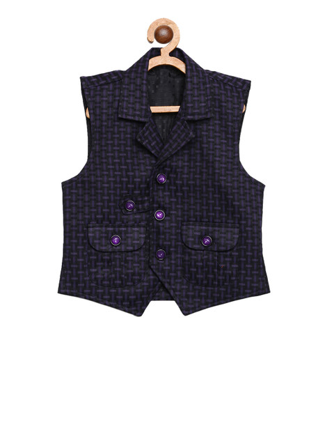 

Kidling Boys Purple Checked Woven Waistcoat
