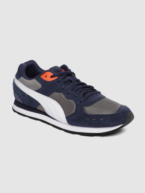 

Puma Unisex Navy Blue & Grey Solid Vista Sneakers