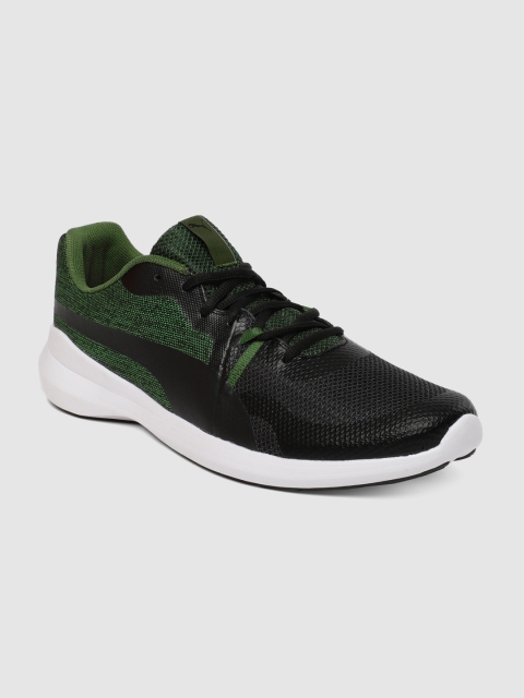 

Puma Men Black Green Pacer Wave Running Shoes