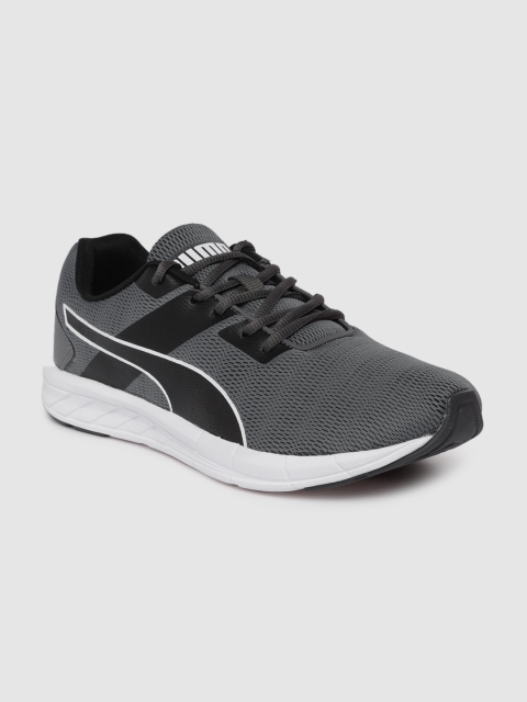 

Puma Men Black Mesh Regular Meteor Nu Running Shoes, Grey