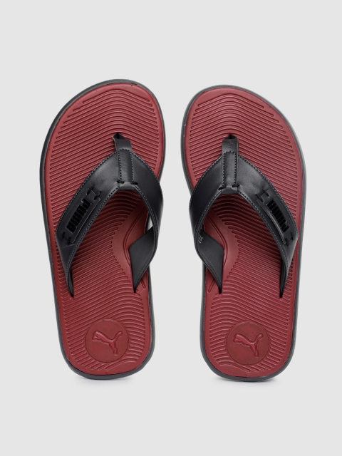 

Puma Men Grey Red Solid Venice Thong Flip-Flops