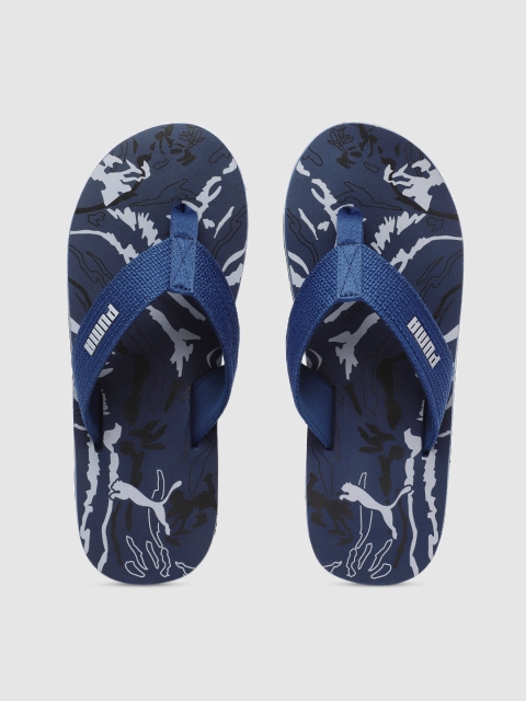 

Puma Men Navy Blue Printed Thong Flip-Flops