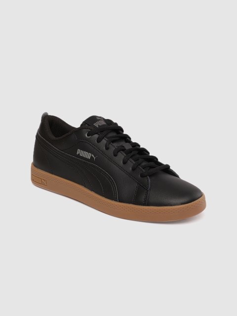 

Puma Women Black Smash V2 Leather Sneakers