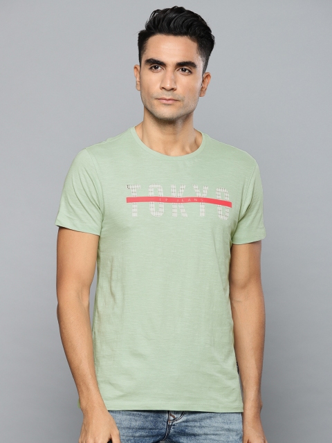 

Louis Philippe Jeans Men Green Printed Round Neck T-shirt