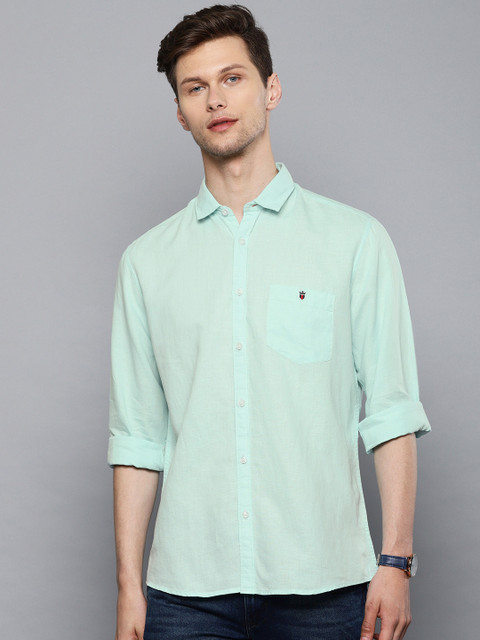 

Louis Philippe Jeans Men Green Slim Fit Solid Casual Shirt, Sea green