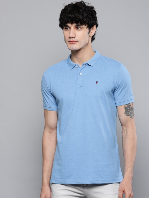 

Louis Philippe Sport Men Blue Solid Polo Collar T-shirt
