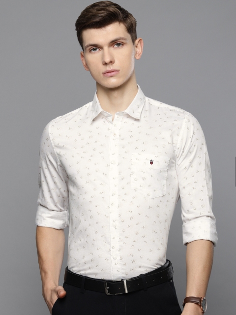 

Louis Philippe Sport Men White Super Slim Fit Printed Smart Casual Shirt