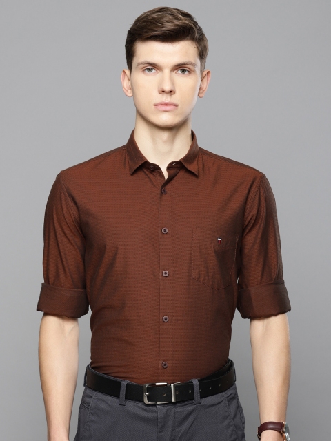 

Louis Philippe Sport Men Brown Super Slim Fit Self Design Semiformal Shirt