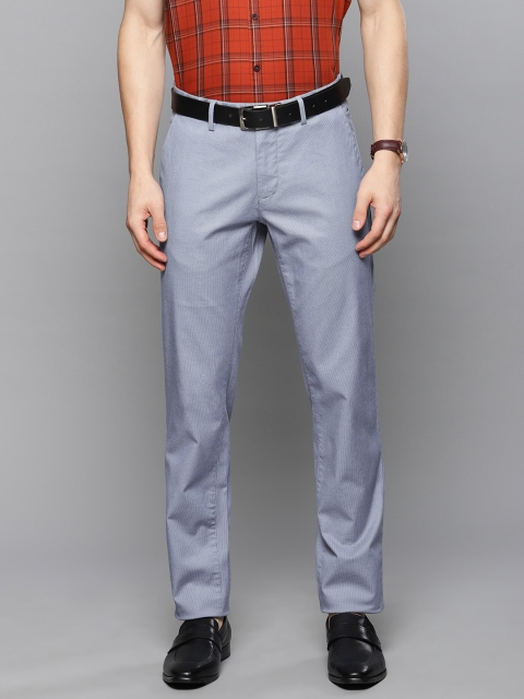 

Louis Philippe Sport Men Blue Slim Fit Self Design Regular Trousers