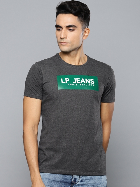

Louis Philippe Jeans Men Grey Printed Round Neck T-shirt