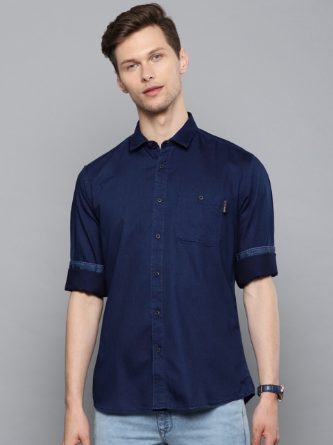 

Louis Philippe Jeans Men Navy Blue Slim Fit Solid Casual Shirt