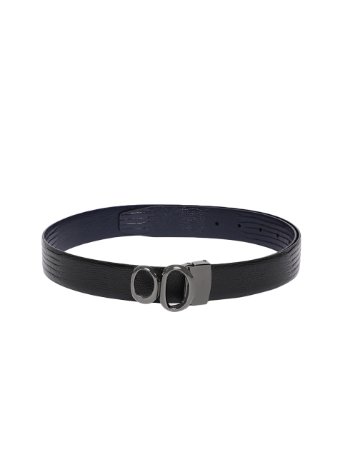 

Louis Philippe Men Black & Navy Blue Reversible Leather Belt