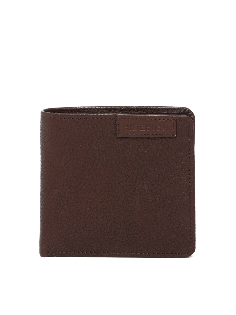 

Hidesign Men Brown Textured Two Fold Leather Wallet