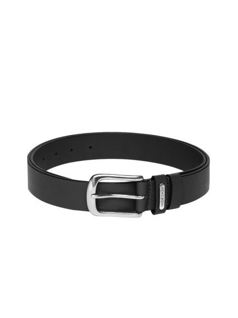 

Hidesign Men Black Solid Leather Belt