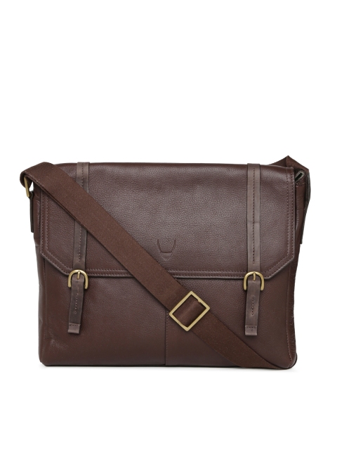 

Hidesign Men Brown Textured Leather Messenger Bag