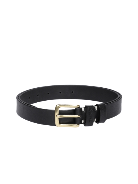 

Hidesign Men Black Solid Leather Belt
