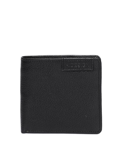 

Hidesign Men Black Textured Leather Two Fold Wallet