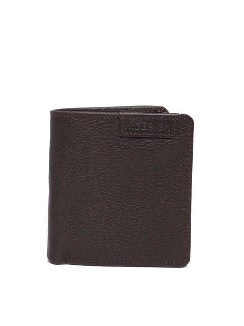 

Hidesign Men Brown Textured Two Fold Leather Wallet