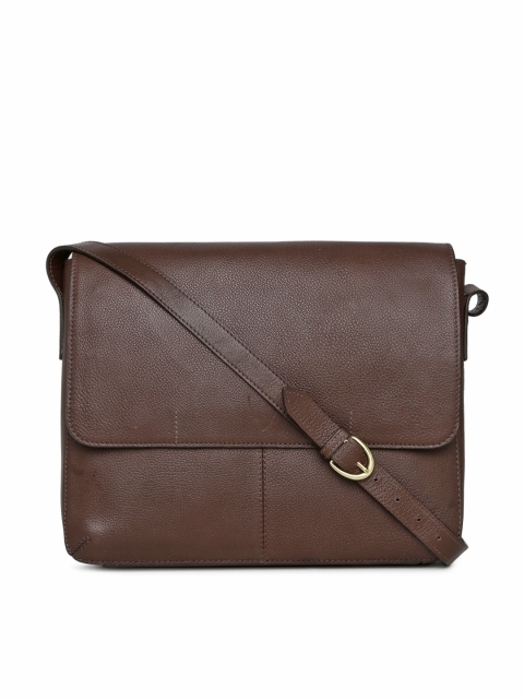 

Hidesign Men Brown Solid Leather Messenger Bag