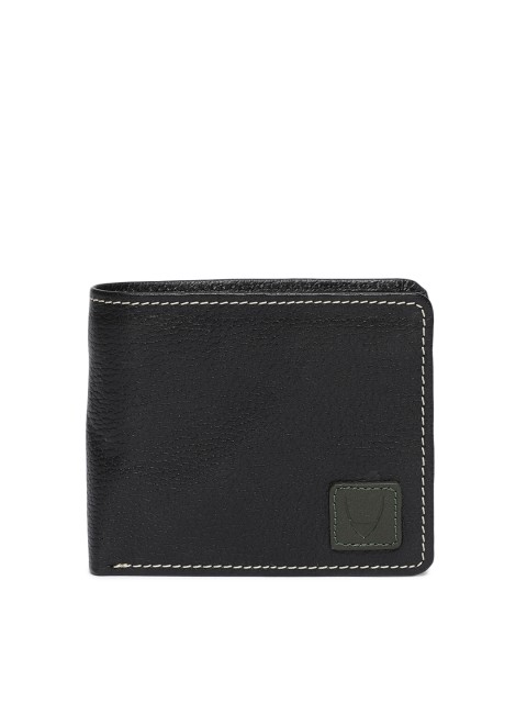 

Hidesign Men Black Leather Two Fold Wallet