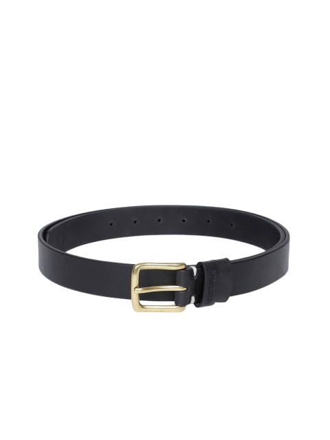 

Hidesign Men Black Solid Leather Belt