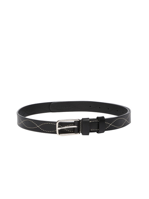 

Hidesign Men Black Solid Leather Belt