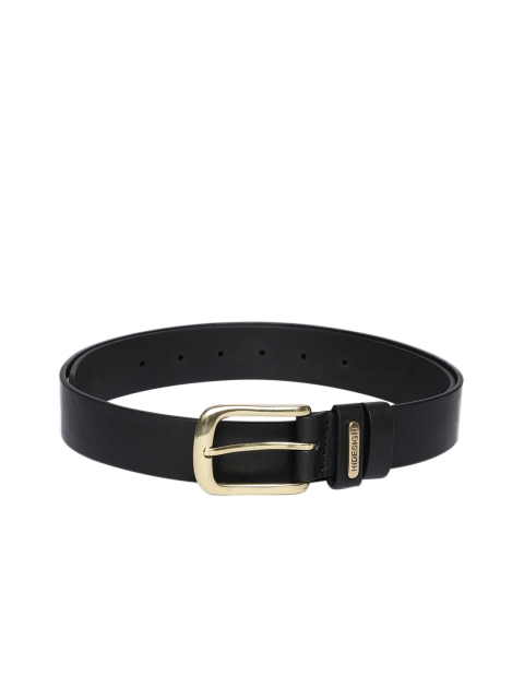 

Hidesign Men Black Solid Leather Belt